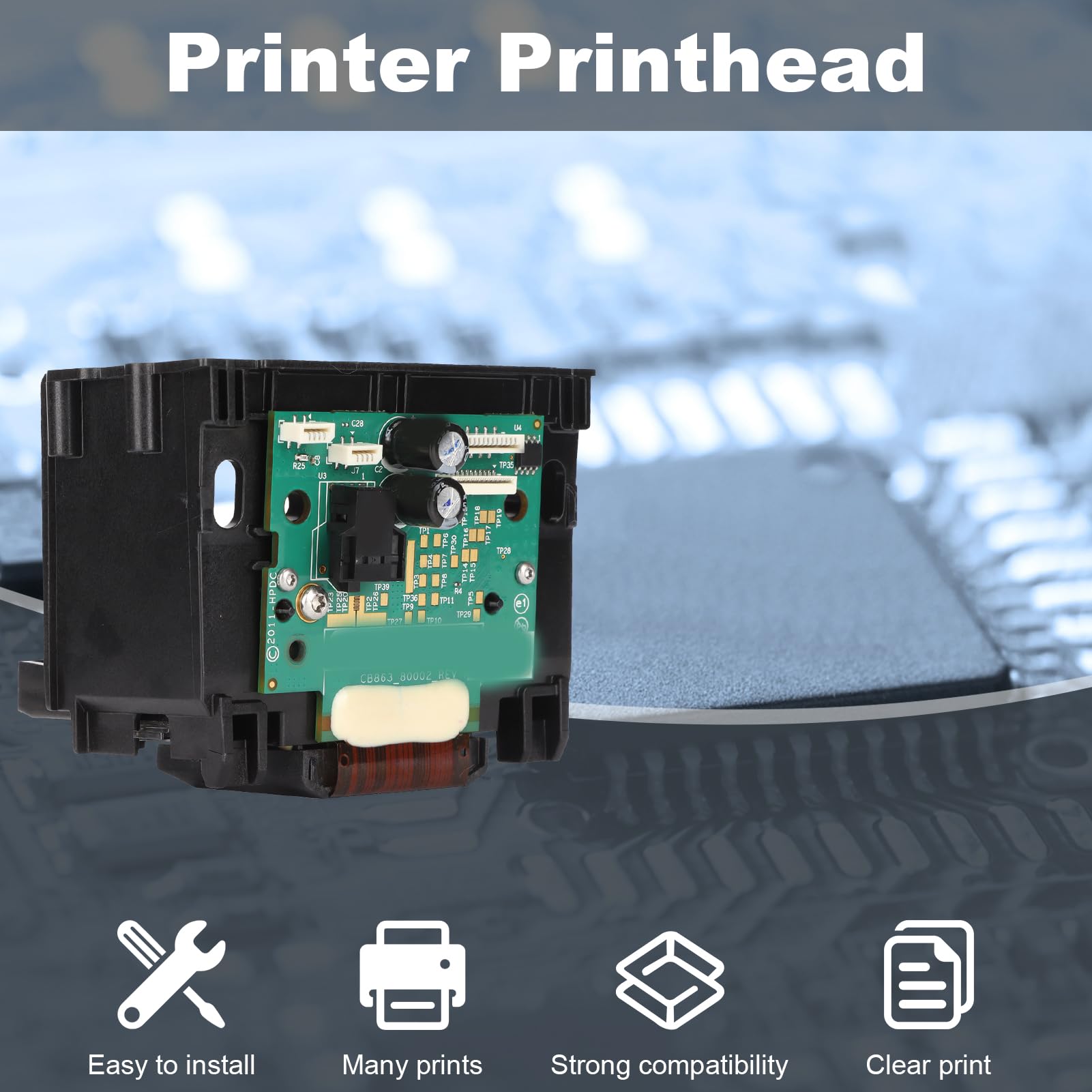 Cabezal de Repuesto para HP OfficeJet 6600 6100 6700 7110 7510 7512 7610 7612,Cabezal de Impresora, Semi Acabado de la Cabeza de la Impresora, producido en estricto Acuerdo, Excelente Rendimiento