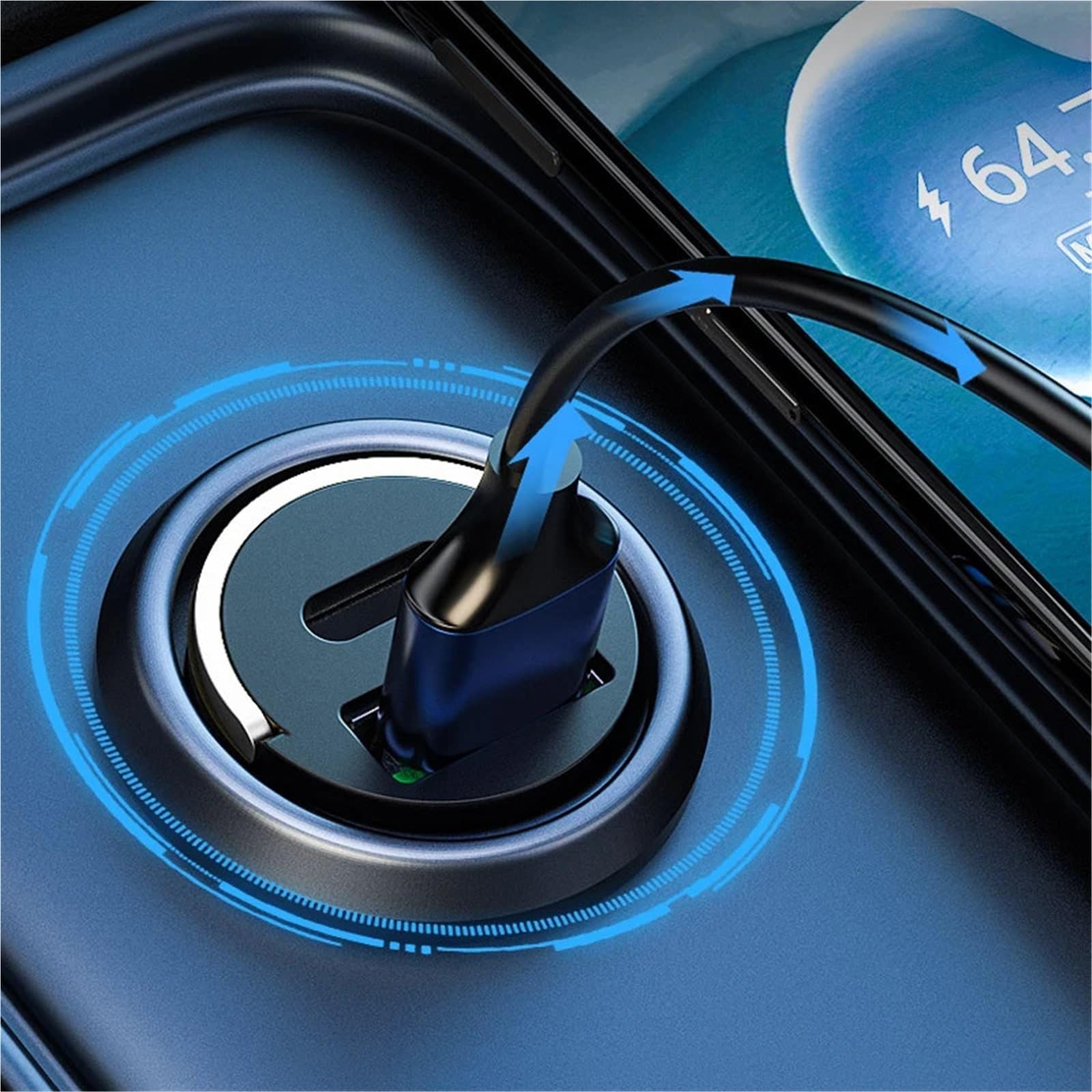 caricabatterie auto, Ricarica USB PD da 30 W for mini telefono cellulare nascosto di tipo C(Black)