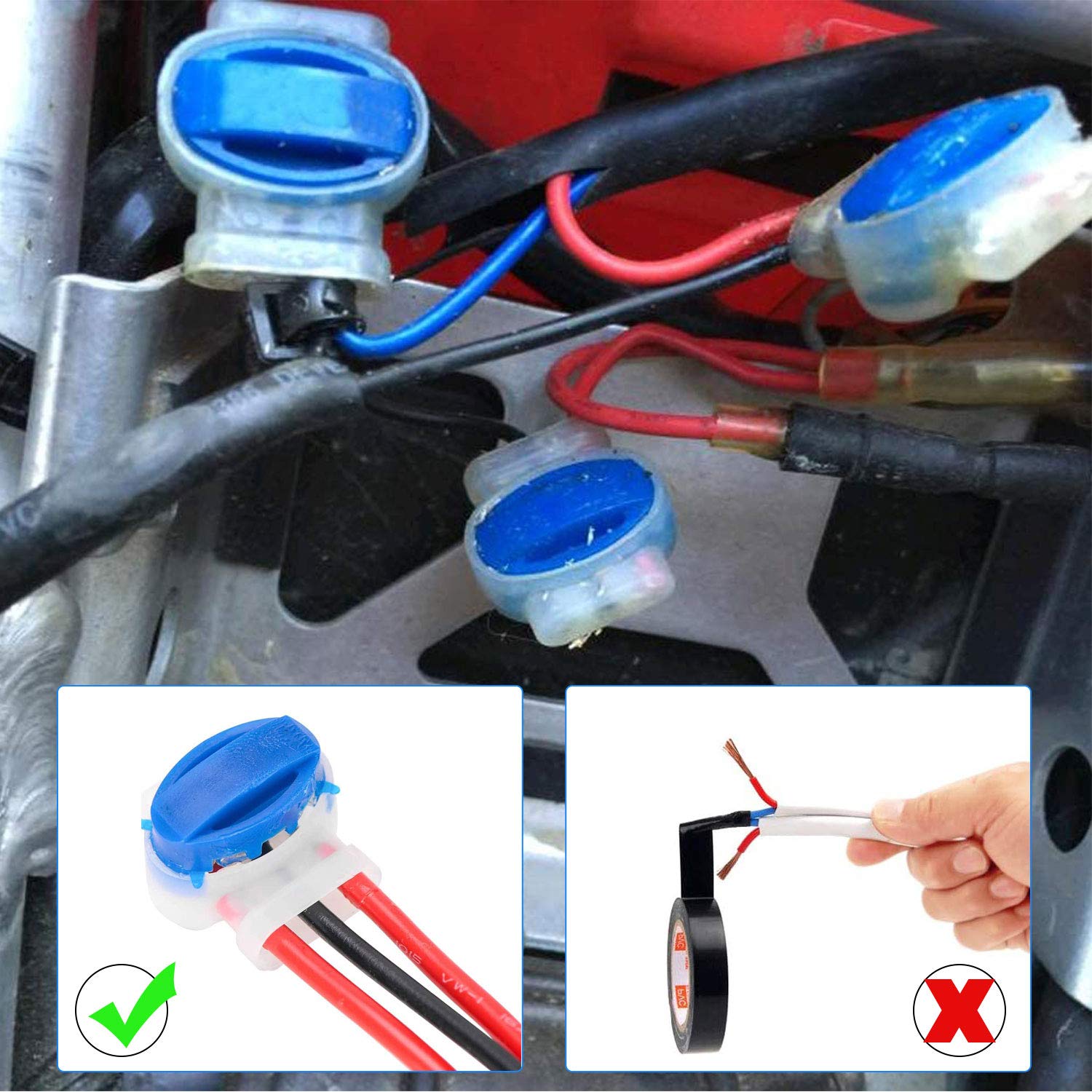 Buy UniFine 25 Pack Cable Connector Electrical Wire Connectors Resin Filled 2214AWG Waterproof