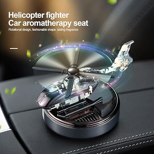 Miniatura 2 de YOZUMD Ambientador de aire para automóvil, con forma de helicóptero de aromaterapia sólida giratoria solar, hélice de salida de aire automotriz,