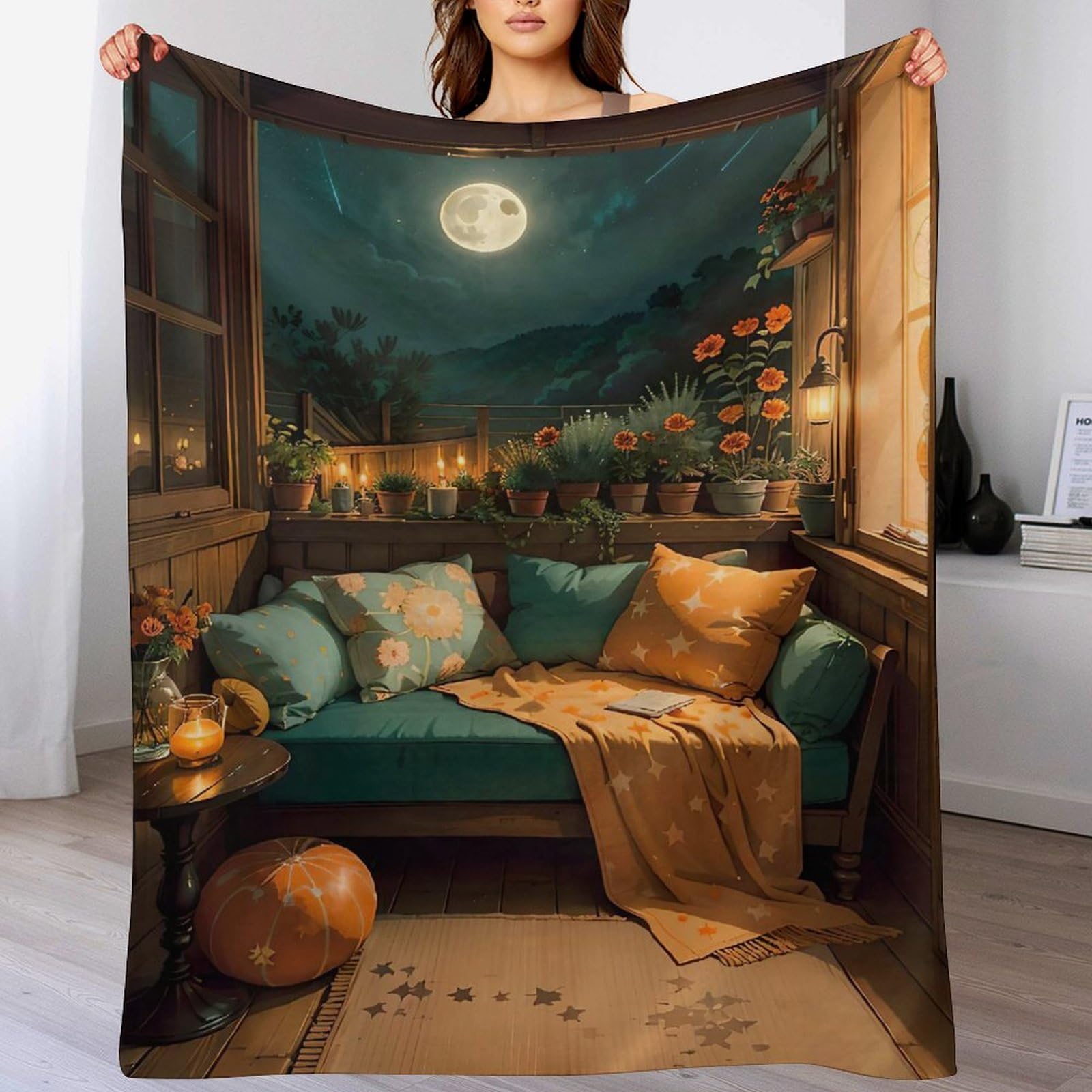 Couverture flanelle japonaise 180x200 contre le froid plaid canapé doux et confortable