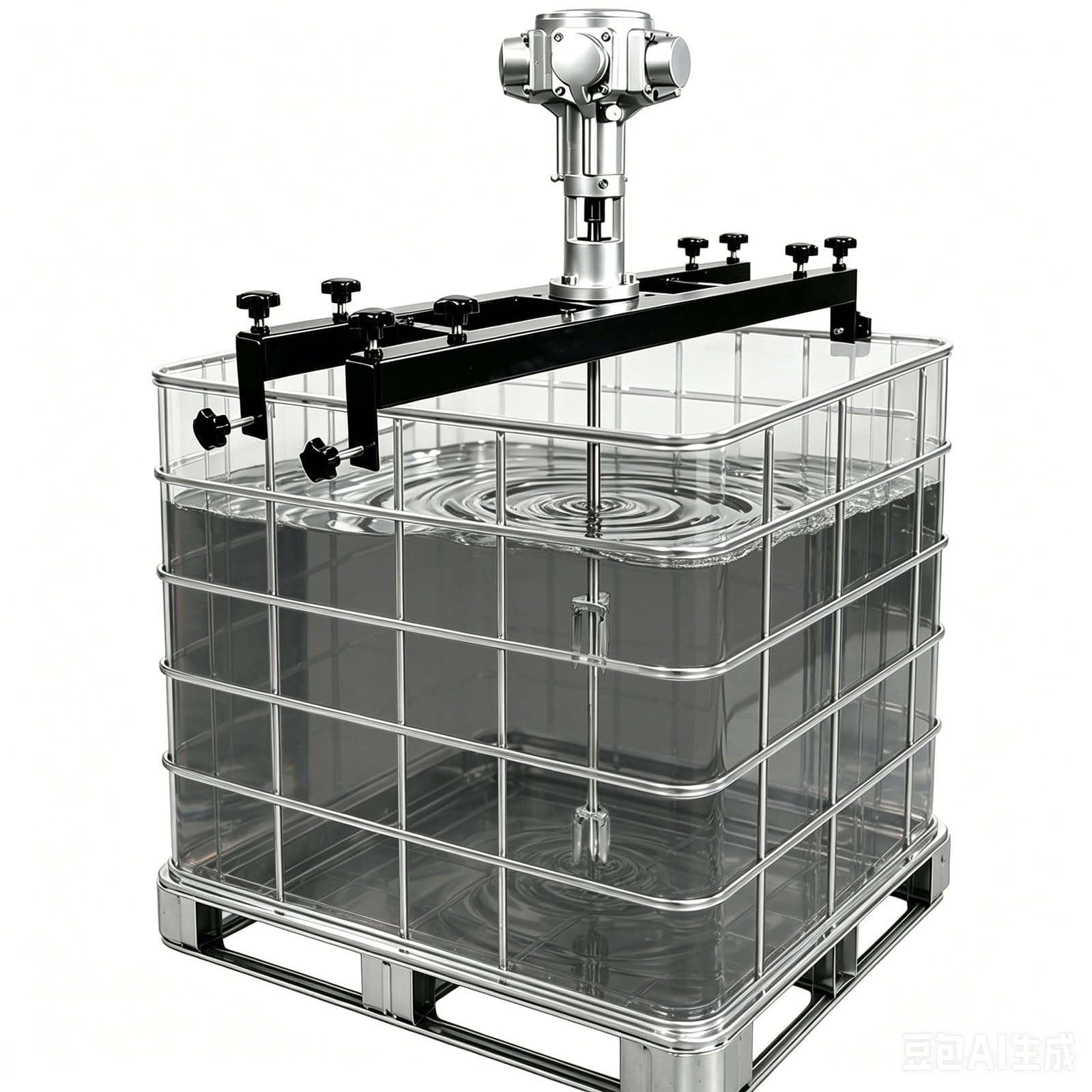 Agitatore Pneumatico 370W per Serbatoio IBC, Miscelatore per Cisterne con velocità Variabile 0-2500 Giri/Min, Girante Pieghevole in Acciaio Inox per Rivestimenti, Adesivi, Fragranze