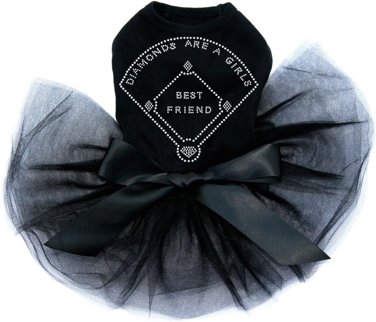 Diamonds are a Girls Best Friend - Dog Tutu Dress, L Black
