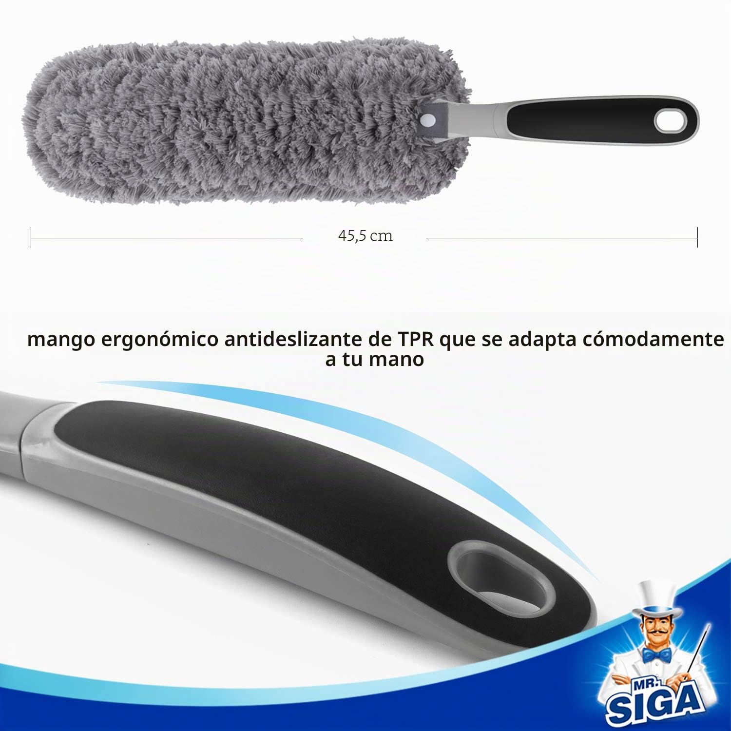 MR.SIGA Microfiber Duster, Plumero Lavable para Limpieza