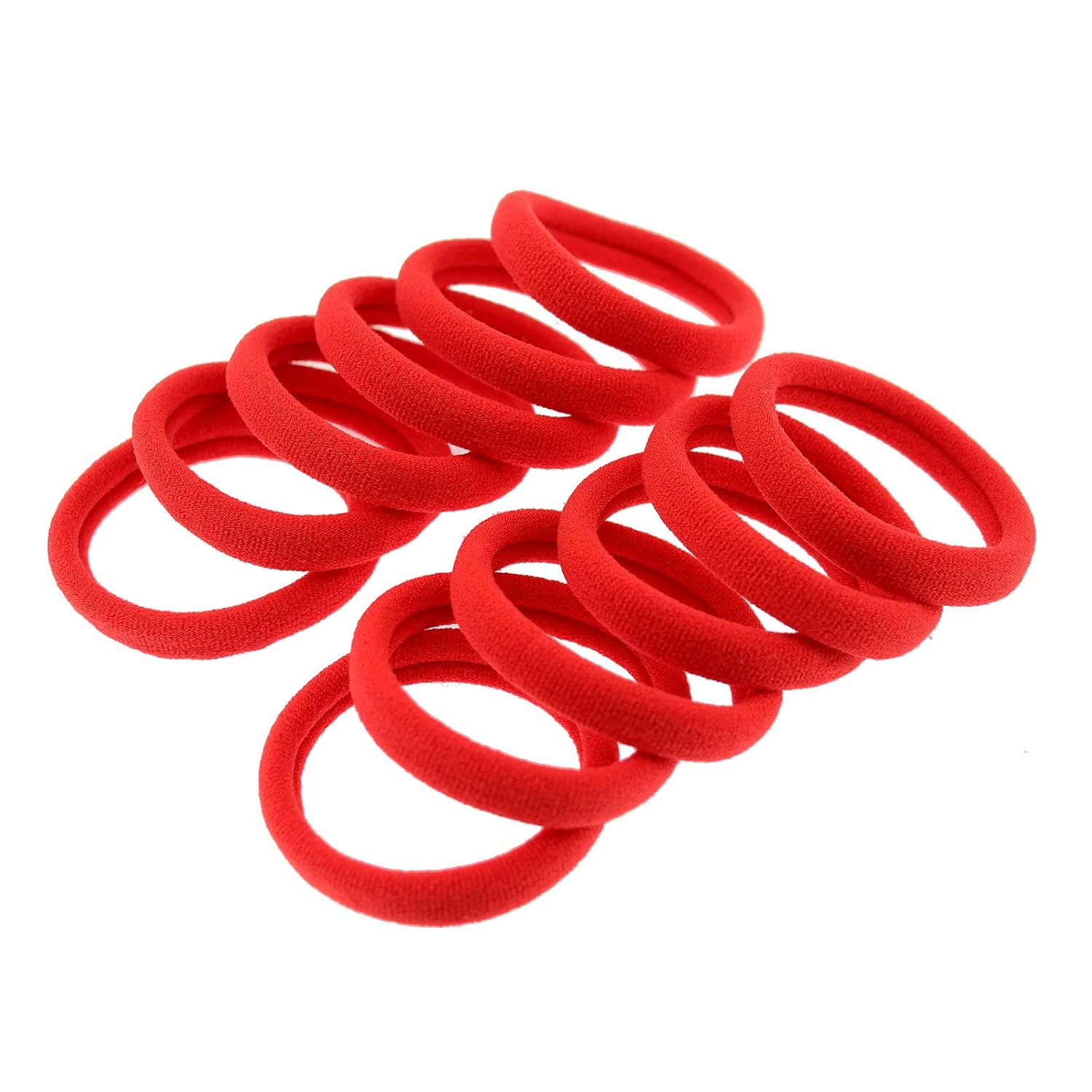 100 Pack Seamless Hair Ties for Women Girls Ponytail Holders for Thick Hair (Red)