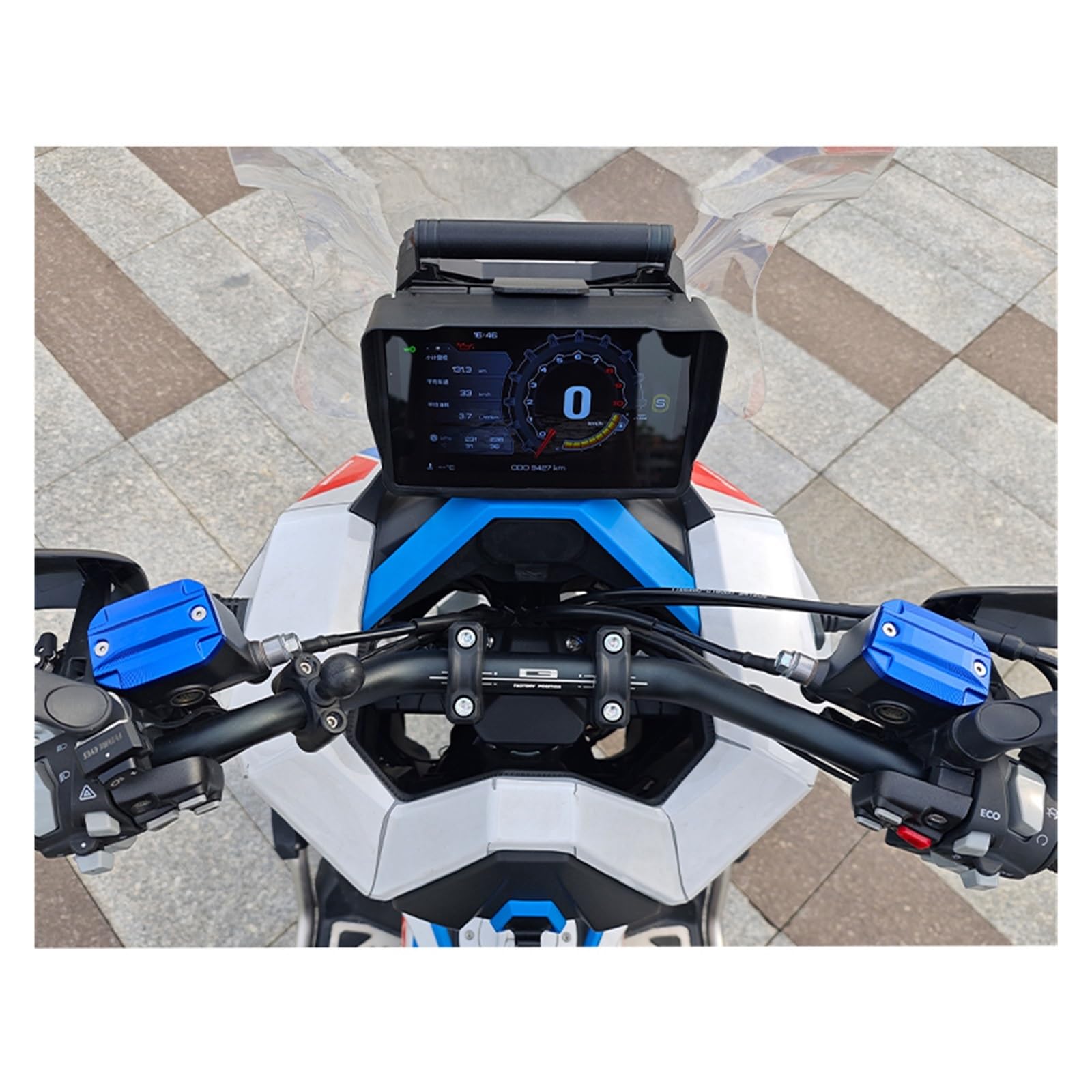 Protezione Coppa Liquido Freni Moto Moto Freno Superiore Pompa Olio Pentola Olio Idraulico Pentola Copertura Decorativa Per ZONTES 368G 368E 368D 368K 368M 400G(368g blue)