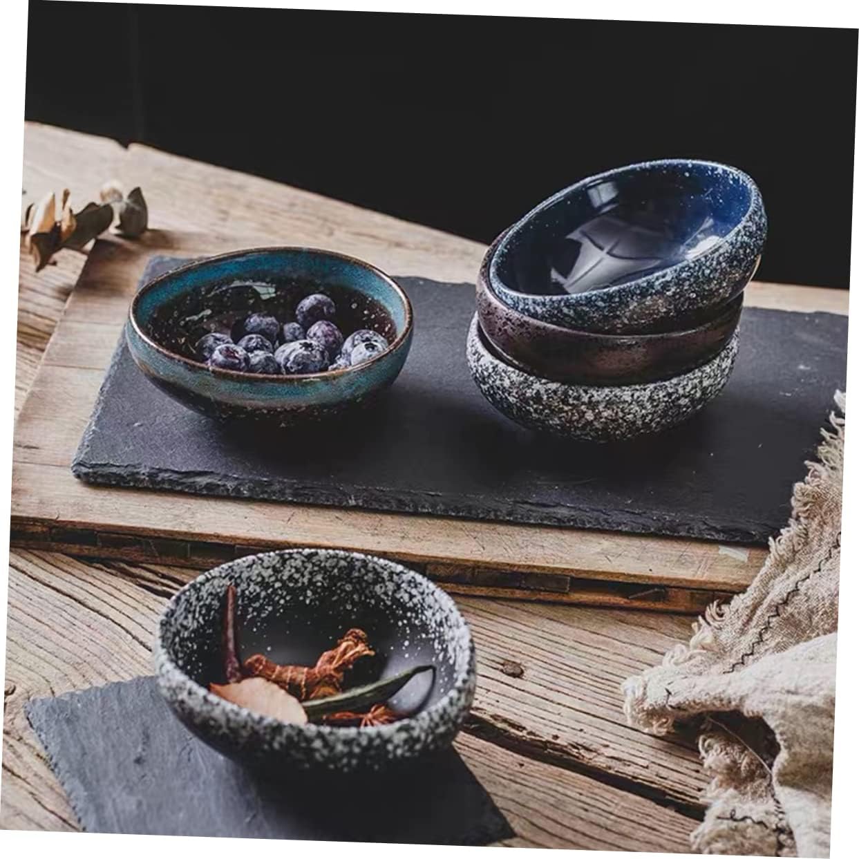 Cabilock 3pcs Japanese Style Ceramic Soup Bowls Ramen Bowls for Home Use Food-grade Kitchen Tableware for Noodles and Soups Color Random Capacity