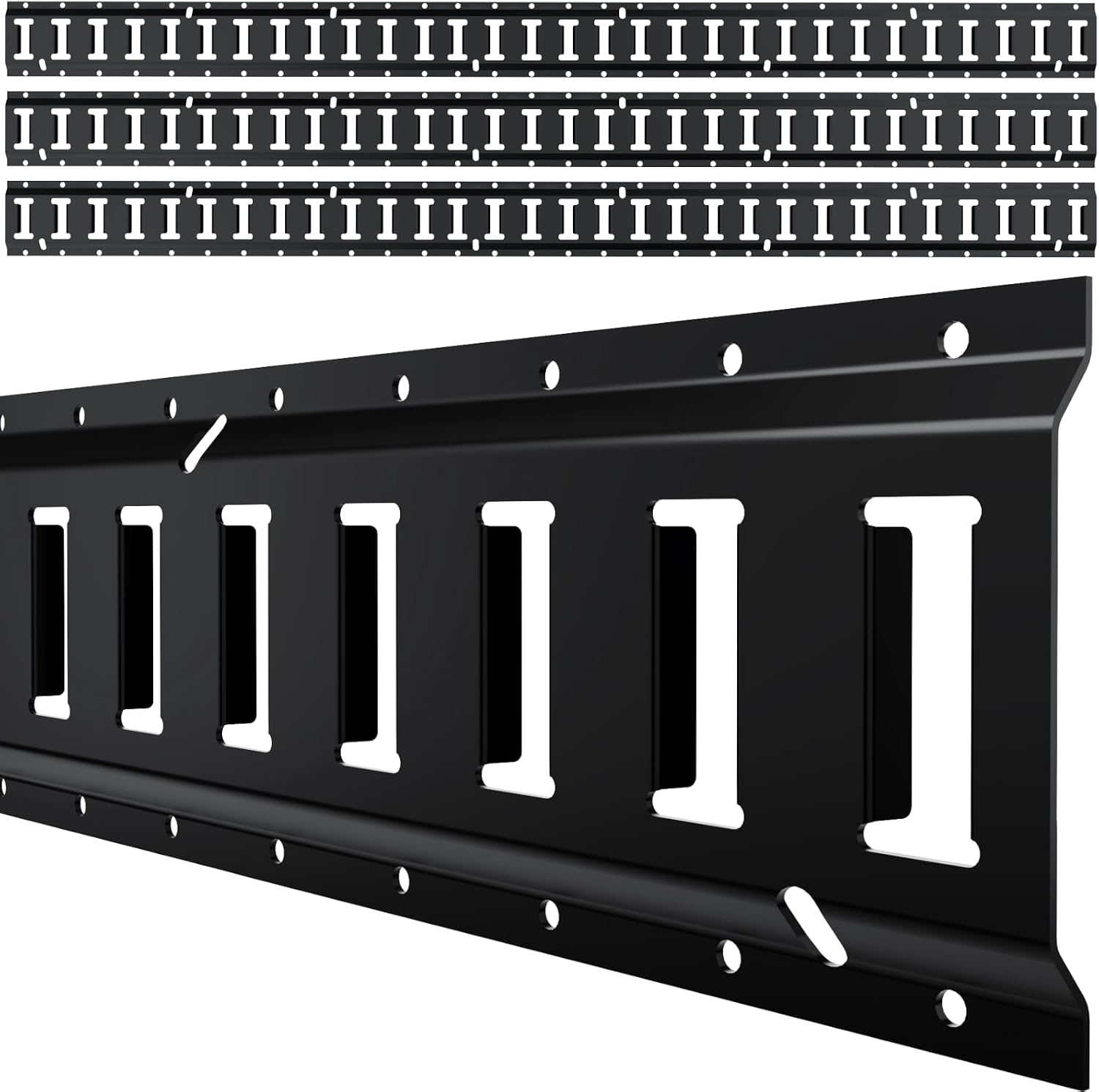 5ft E Track Rail Kit 4500lbs Capacity for Trailer,Truck Bed,Garage Black