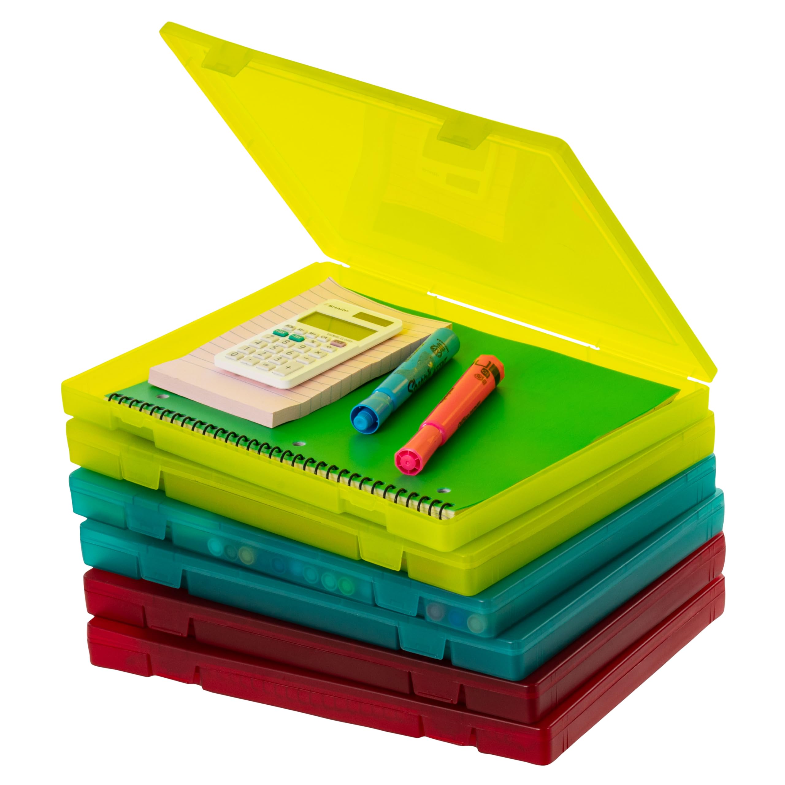 IRIS USA File Box |Made in USA| Fits 8.5"x11" A4 Paper, (6-Pack) - Multi