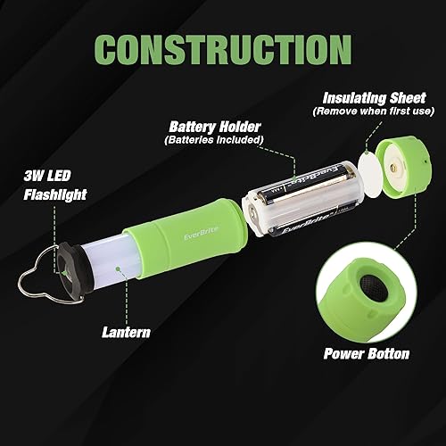 Miniatura 7 de EverBrite Mini Linternas y Faroles 2 en 1, Combo de Linterna con Zoom con 3 Modos, Artículos Esenciales para Acampar, Farol de 2 Piezas a Batería