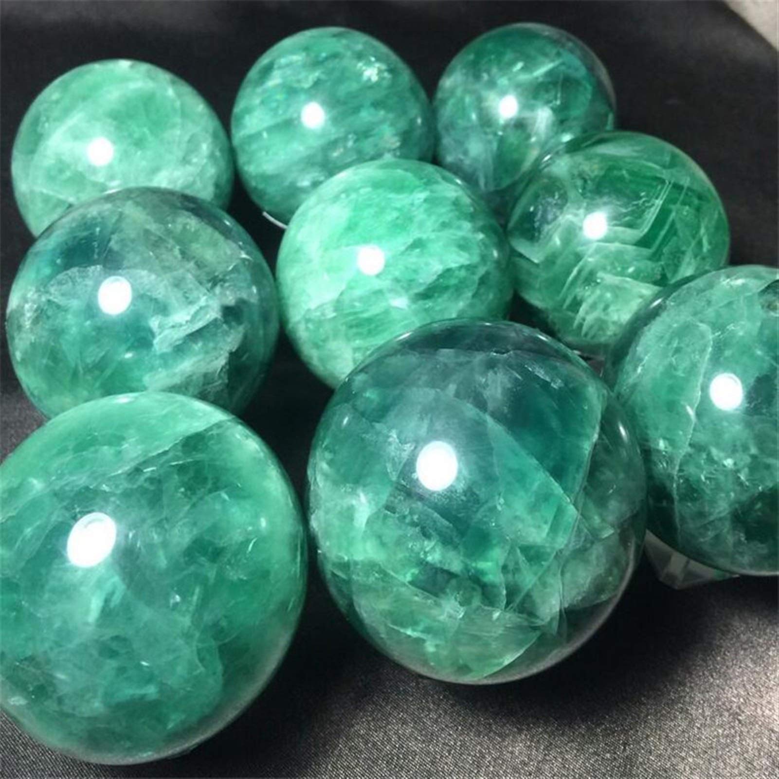 Sfera di Fluorite Arcobaleno!Sfera di Cristallo Verde Brillante!1 con Grande Colore!Pietra Crystal Specimen