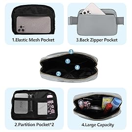 VOROLO Fanny Pack For Women And Men Crossbody Bag Belt Bag with Adjustable Strap Graduation Gifts Light Grey