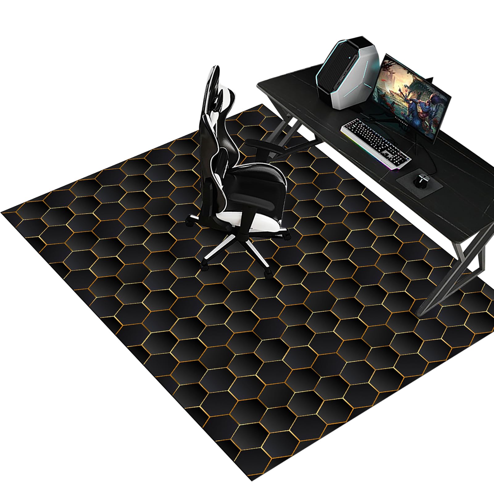 Fzamudng Office Chair Mat for Carpet Floor, Computer Gaming Chair Mat, Non-slip Carpet Protector Chair Mat for Home and Office, heavy duty Desk Chair Mat, Floor Protectors for Chairs 160 x 180 cm — image 1