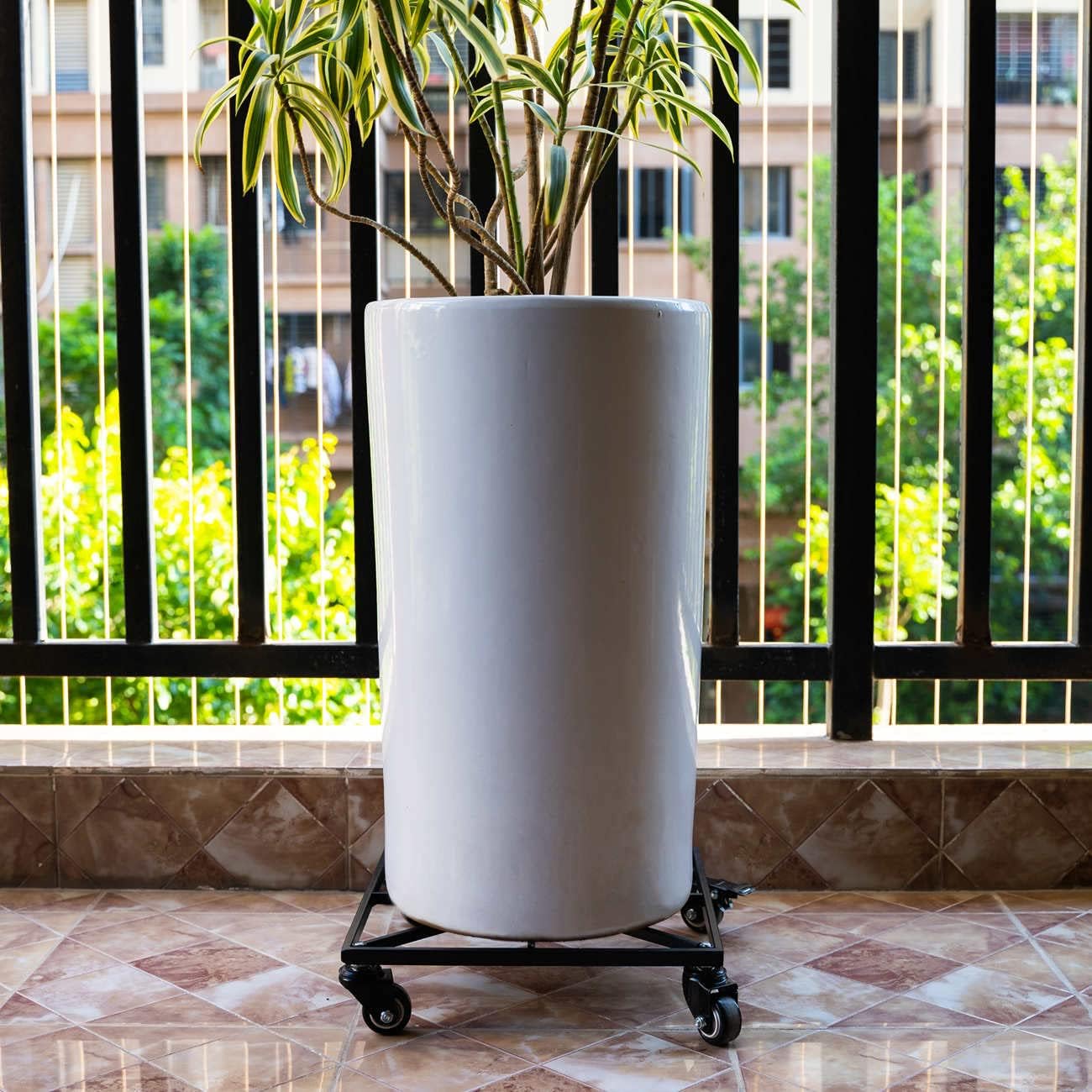 Buy TenFuju 10 inch Medium Square Metal Plant Caddy with Wheels Plant