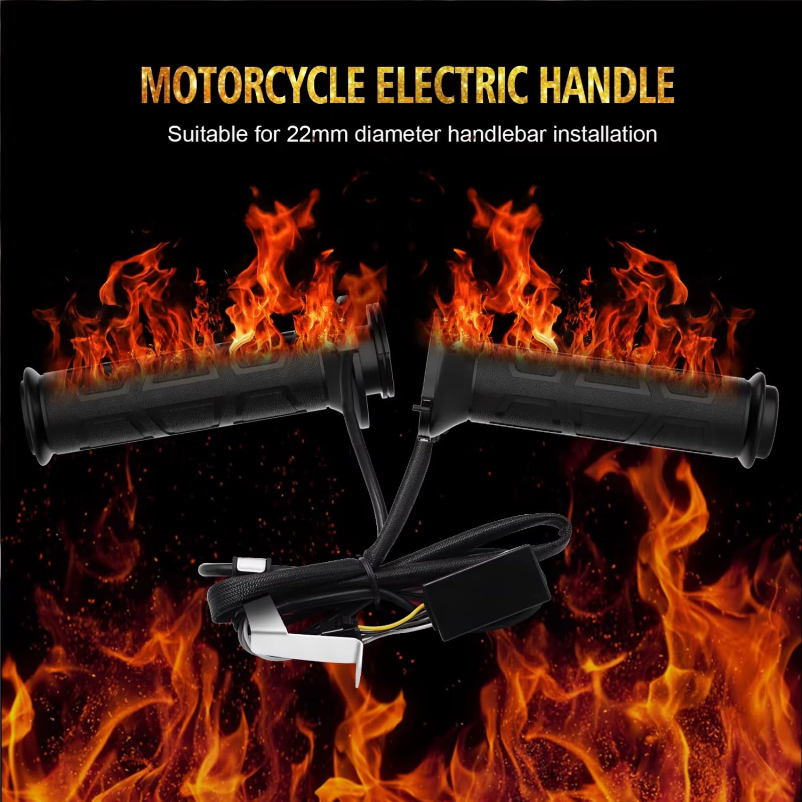 Empuñaduras Motocicleta Cubierta Agarre Antivibración 5 Etapas Fundas manillar motocicleta | Empuñaduras manillar calefactables calentador ajustable 5 etapas cubierta agarre antivibración Scooter