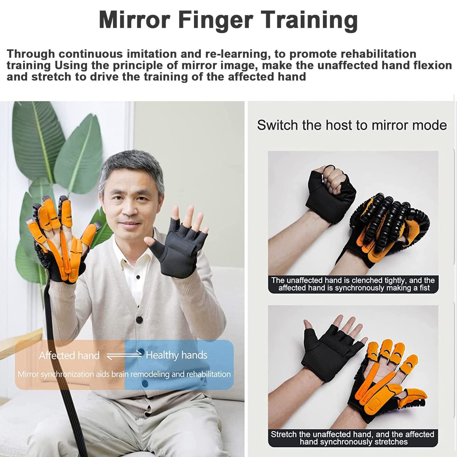 Guantes de robot de rehabilitación para recuperación de manos, equipo de asistencia para pacientes con accidente cerebrovascular y hemiplejia