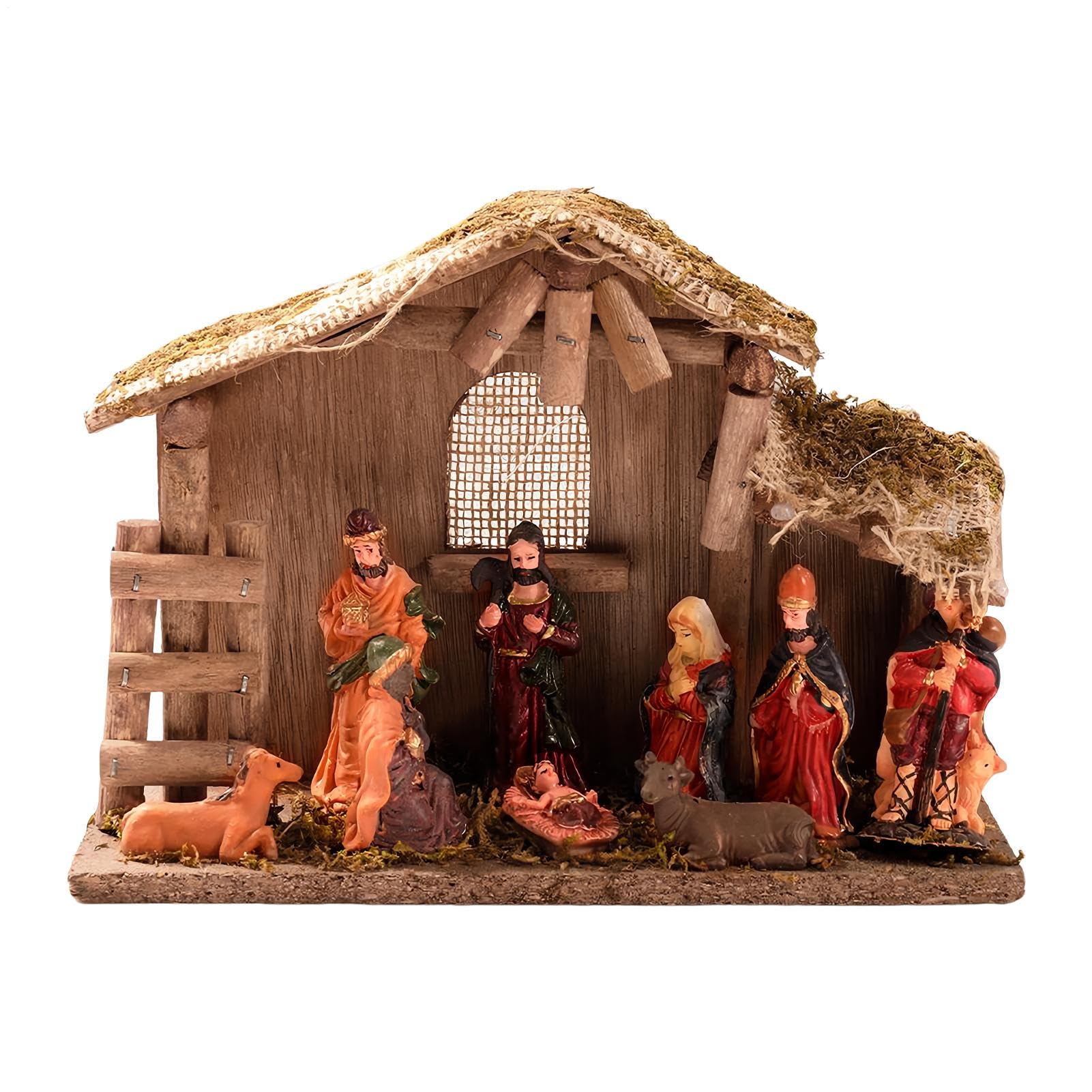 Figurines De Crèche,Ornement Naissance De Jésus | Miniatures | Religieuses Festives pour Bureau Étagère Appui De Fenêtre Cheminée Décoration D'intérieur