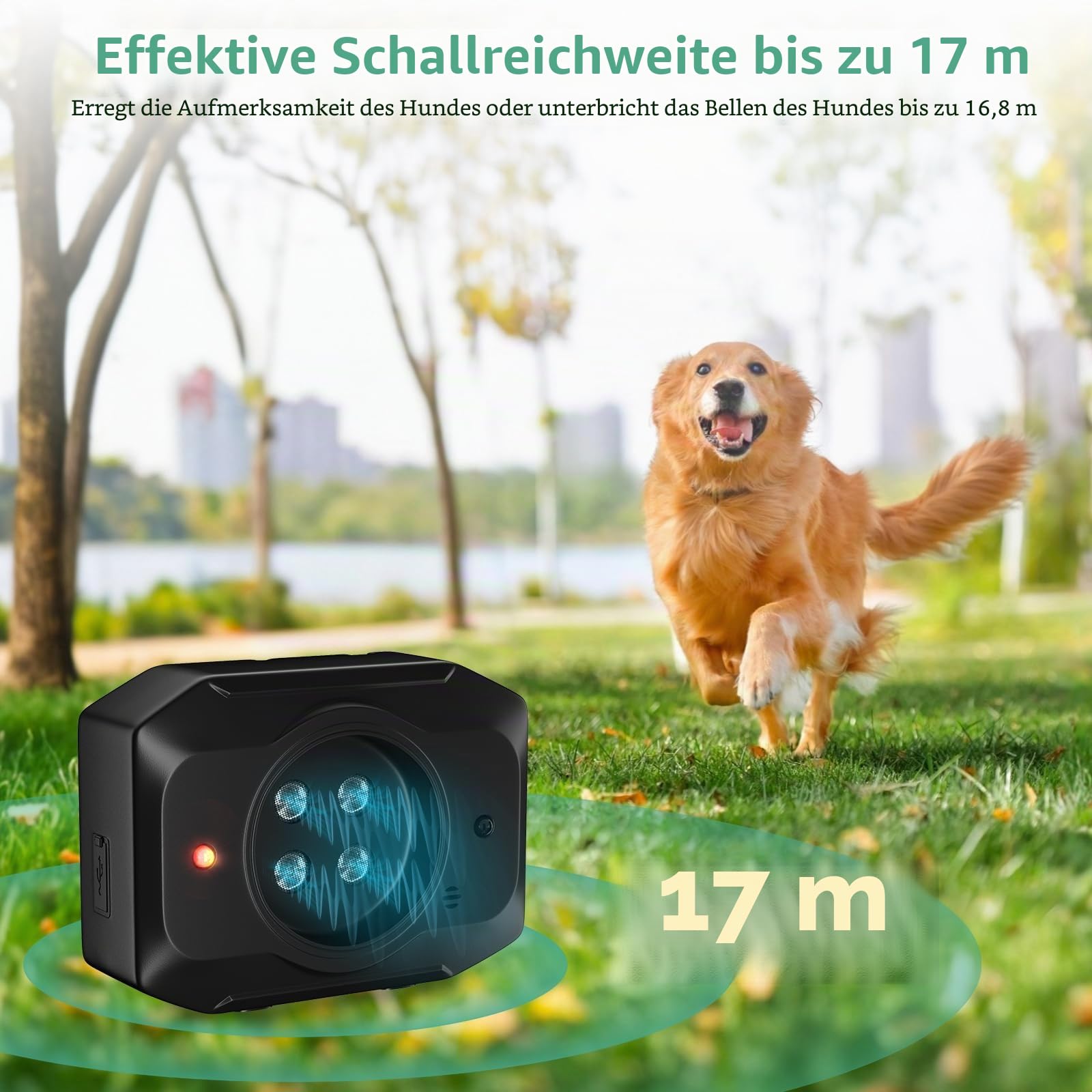 Anti Bell Gerät Hunde, 55Ft Antibell Ultraschall Gerät mit Fernbedienung, 3Modi Ultraschall Dog Silencer Innen Draußen, Hundeabwehr Ultraschall für Kleiner Großer Mittelgroßer