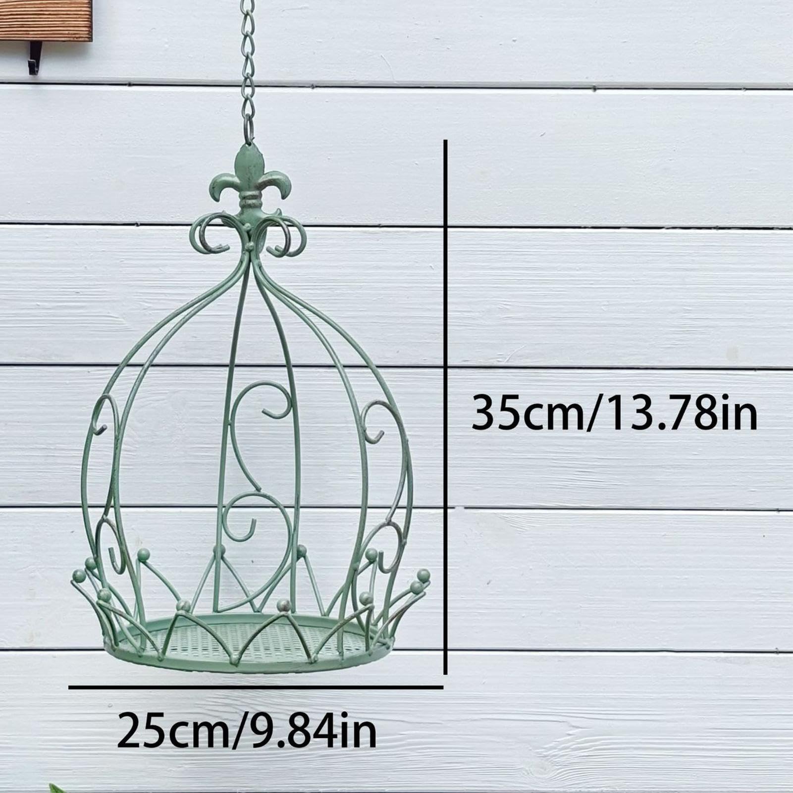 Suspension pour d'intérieur avec chaîne et panier décoratif en métal