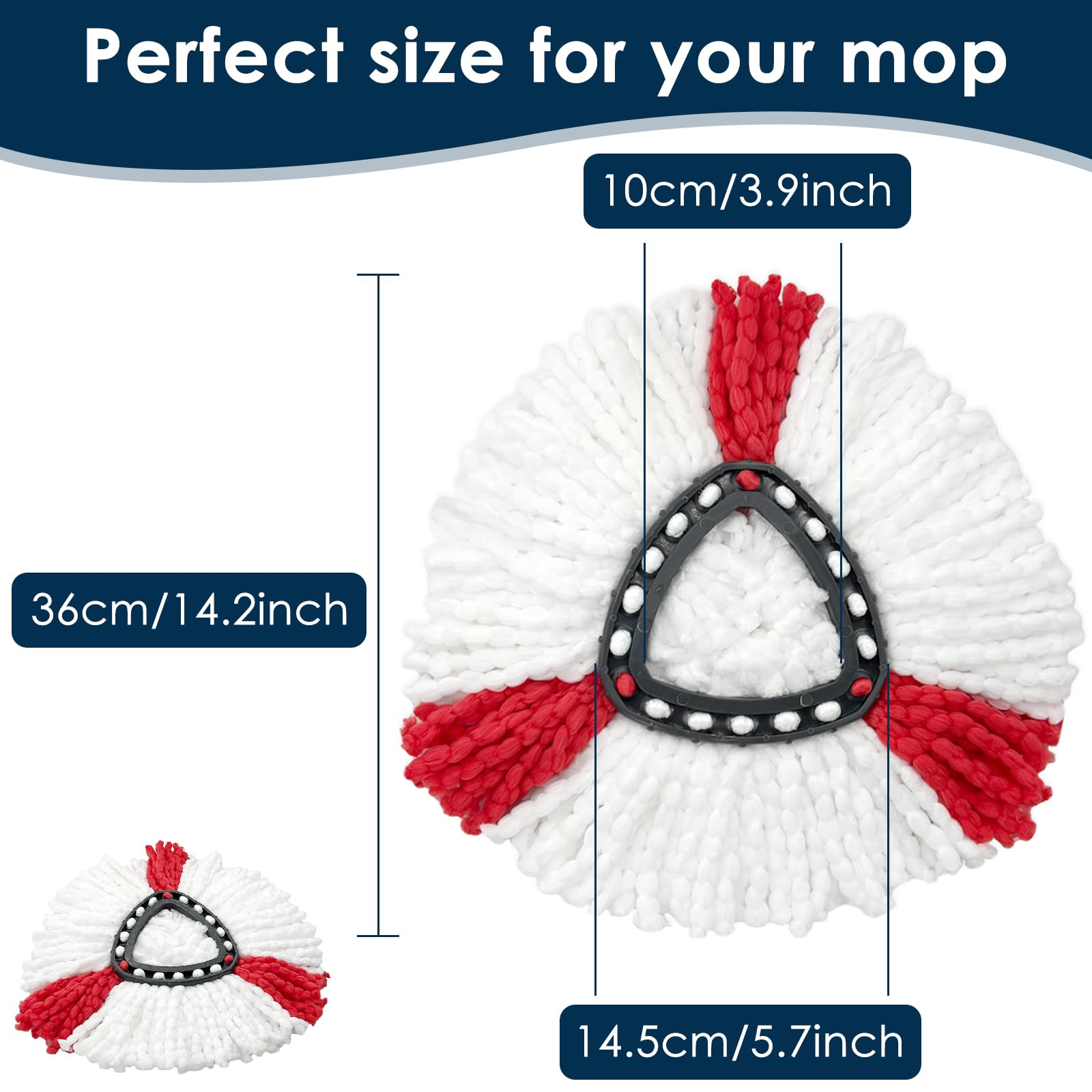 (4Pack) SUPERFA Mop Heads Compatible with Vileda 2-in-1 Turbo 4 Pack, White - Produktbild 1