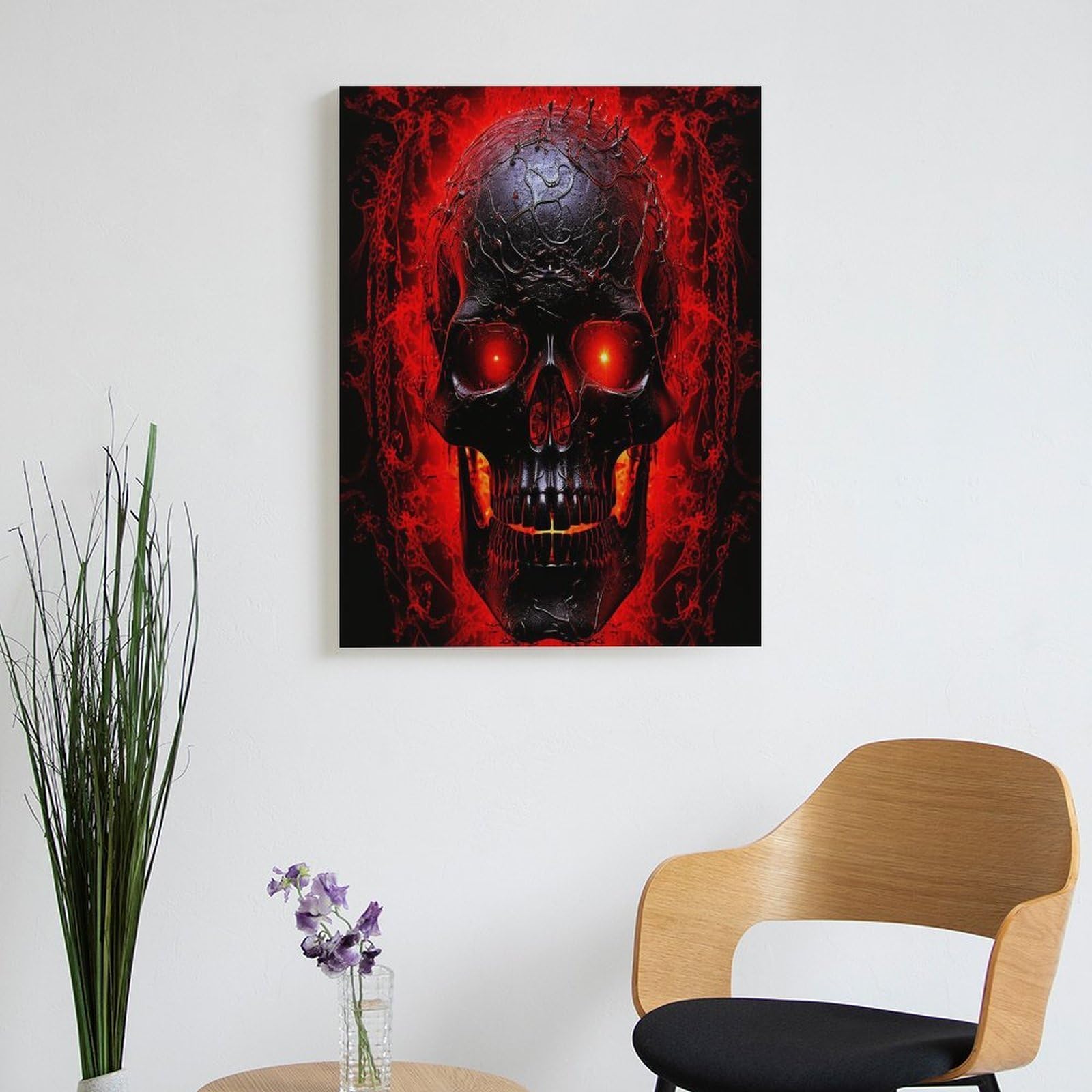LPAGBCNU Malen-nach-Zahlen-Set mit Totenkopf-Motiv für Erwachsene, Anfänger, Erwachsene, Malen nach Zahlen, Kits auf Leinwand, DIY-Acryl-Ölfarben, Gemälde mit Pinseln für Geschenk, Heimdekoration