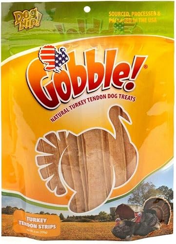 Miniatura 2 de Gobble! Tiras de tendón de pavo de 6 pulgadas para perros, bolsa de valor de resellado de 6 onzas, fabricada en Estados Unidos, totalmente natural,