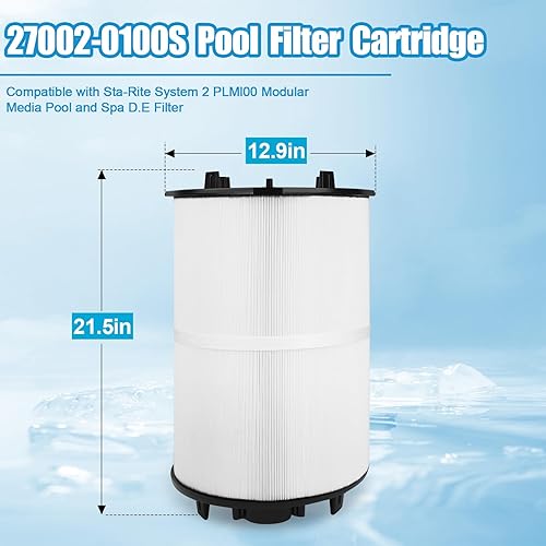 Miniatura 2 de 27002-0100S - Cartuchos de repuesto para piscina Fliter compatibles con Sta-rite 27002-0100S Pool PLM100 y System 2 Modular Media y Spa D.E. Filtro,
