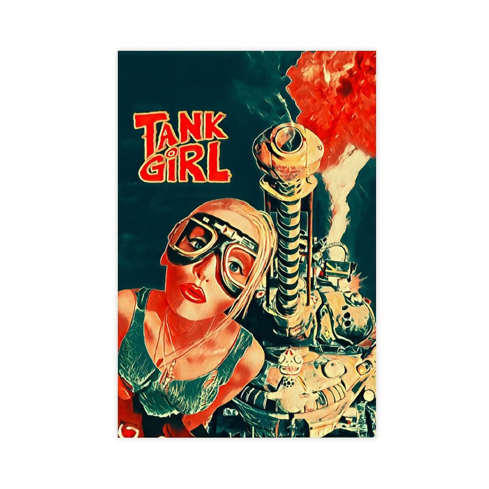 Lkjhlk Girls Unframe-Style1 Tank Vintage Movie Classic Film Canvas Bedroom Decor Picture Prints Office Dorm Room Decor Gifts Unframe 12×18Inch(30×45Cm)