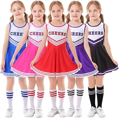 Miniatura 5 de Disfraces de animadora para niñas, vestidos de animadora, uniforme de animación, pompones