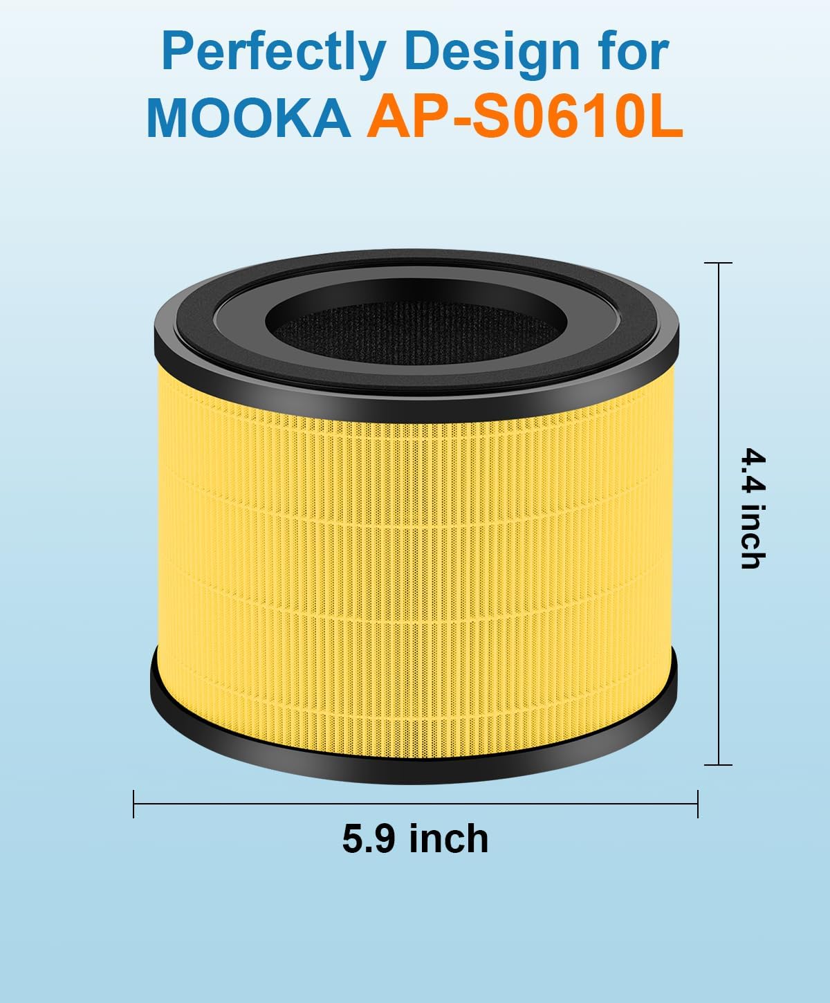 AP-S0610L Pet Care Replacement Filter Compatible with MOOKA AP-S0610L Air Purifier, 3-IN-1 Replacement Filter, Pre-filter & Activated Carbon filter for Pet Odors, 2 Pack
