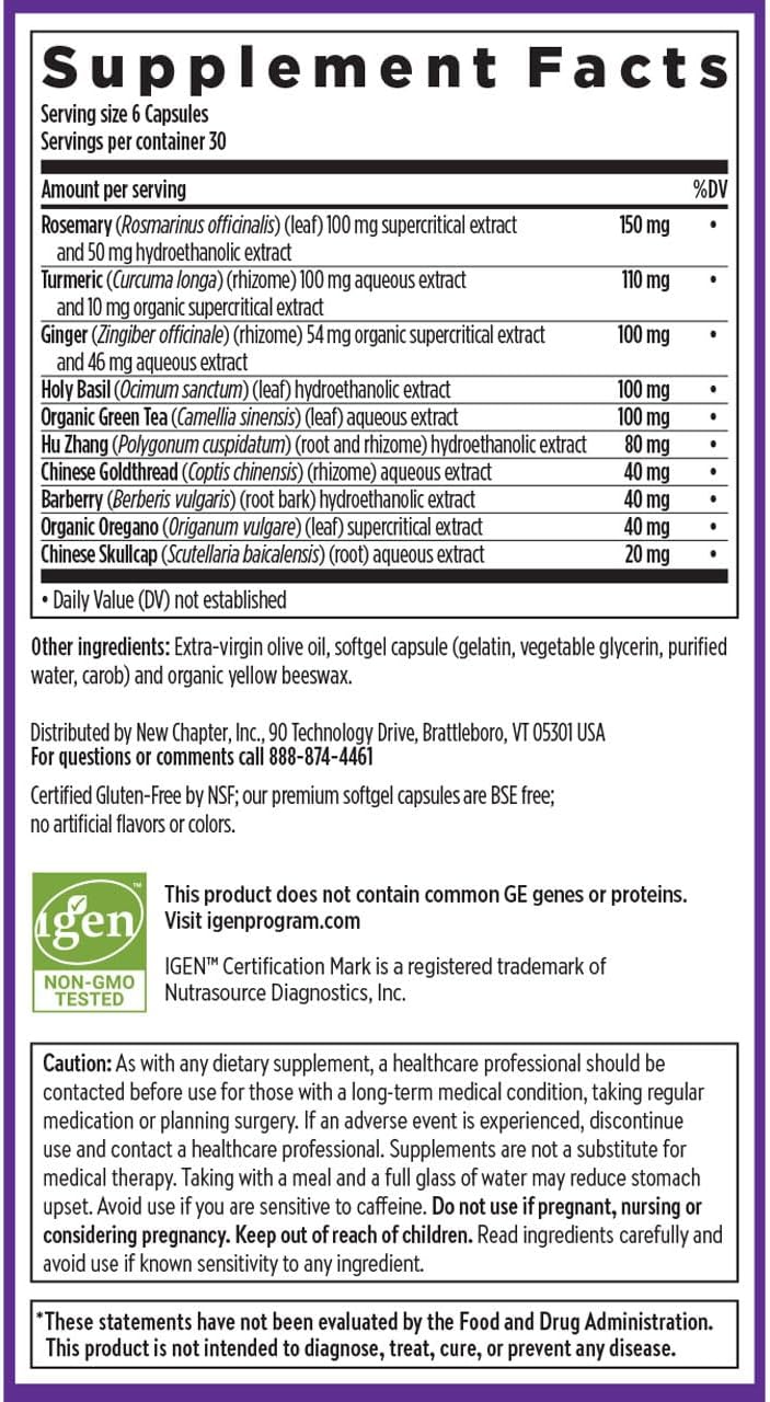 New Chapter Zyflamend™ Mini Softgels, Joint Supplement & Herbal Pain Relief – with Turmeric, Ginger & Green Tea - for Healthy Inflammation Response, Mobility & Flexibility, 180 mini softgels