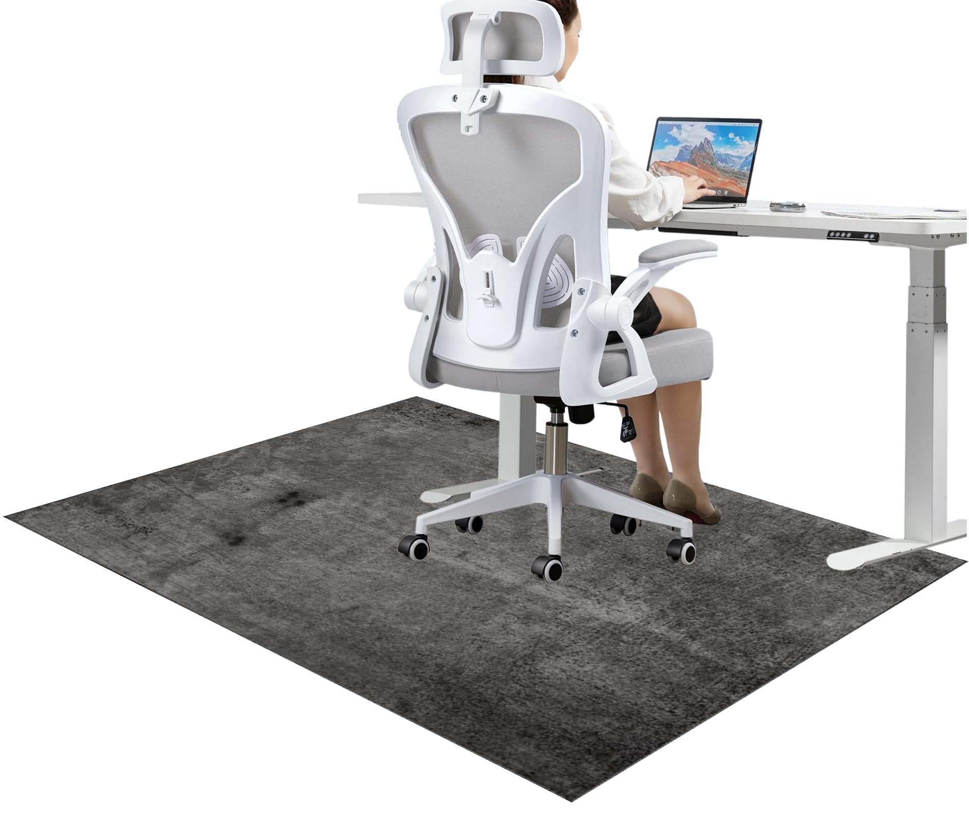 JaevKwzy Office Chair Mat for Carpeted Floor, Floor Mat, Floor Protector for Office Chair, Gaming Chair Mat Non-Slip Protective 90 x 140 cm, Carpet Protector for Low, Standard and Medium Pile Carpets — image 1