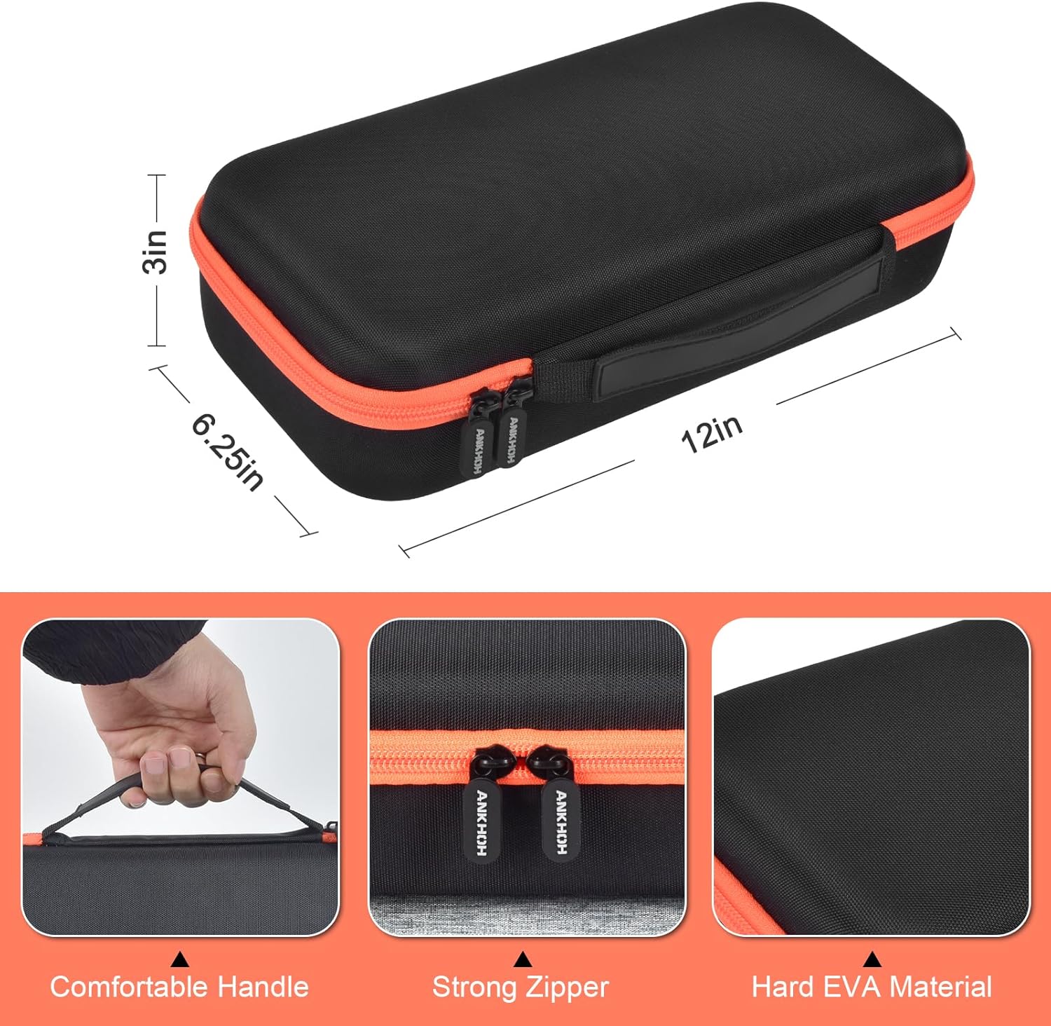 Wireless Microphone Case for JBL Wireless Two Microphone System for for JBL Partybox DIY - Sized Mic Case Fits from 8.25-10.5In Handheld Dual Mic, Recivers, Audio Cable, Power Cord-Orange(Box Only) - Image 5