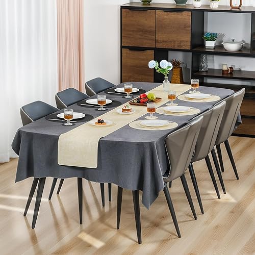 Miniatura 3 de Myir JUN Juego de 6 manteles individuales redondos, de piel sintética de doble cara, para interiores y exteriores, antideslizantes, lavables (crema,