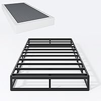 Vista 9 de Box Spring Queen - Somier de Metal Queen de Perfil Bajo Resistente de 3 Pulgadas para Cama, Base de Colchón, Fácil Montaje, Funda Fácil de Limpiar