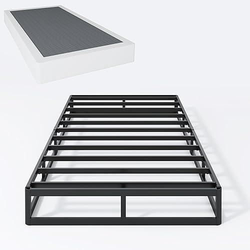Vista 9 de Box Spring Full - Muelles de metal resistentes de perfil bajo de 3 pulgadas para cama matrimonial, base de colchón, fácil montaje, cubierta fácil