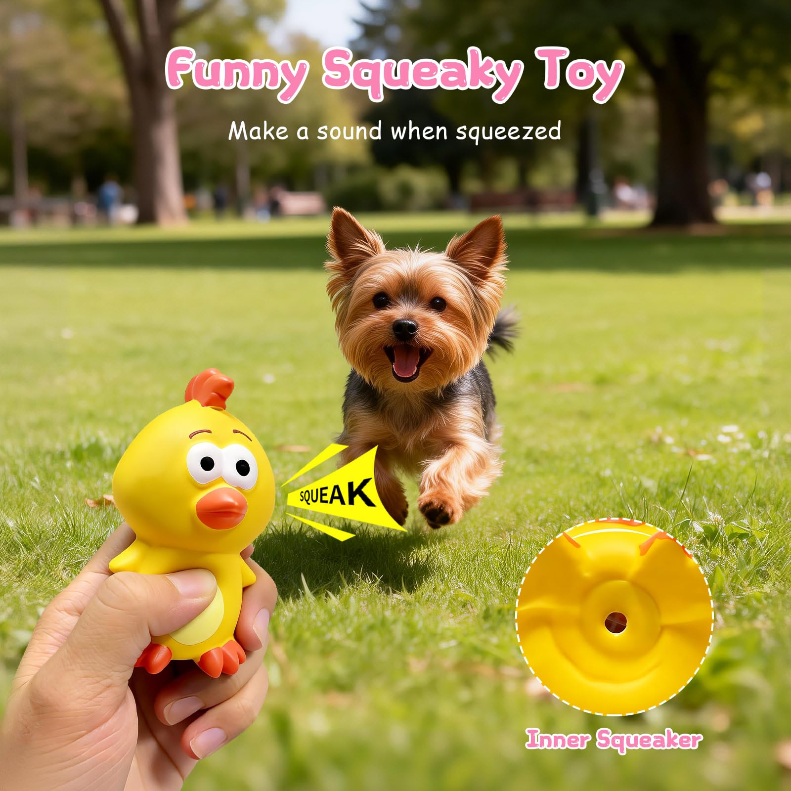 Kleines quietschendes Hundespielzeug, 3 Stück, Latex-Hunde-Kauspielzeug-Set, lustige Tiere, Quietschbälle für interaktives Apportieren, weiches Gummi, Zahnspielzeug für Welpen, kleine Hunde