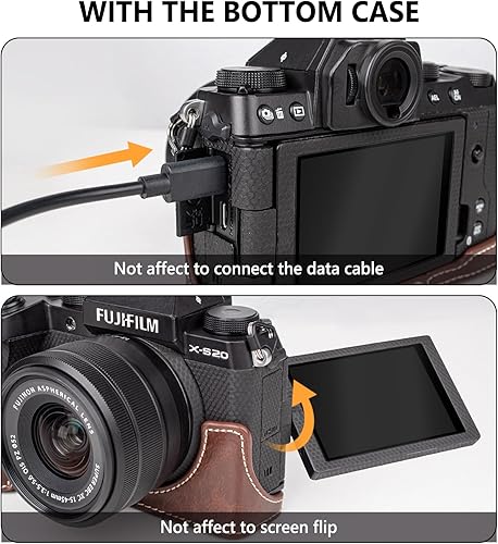 Miniatura 4 de MUZIRI KINOKOO Funda para cámara Fujifilm Fuji XS20X-S20, estilo retro de piel sintética Fuji XS20 Funda protectora con agarre de mano y diseño
