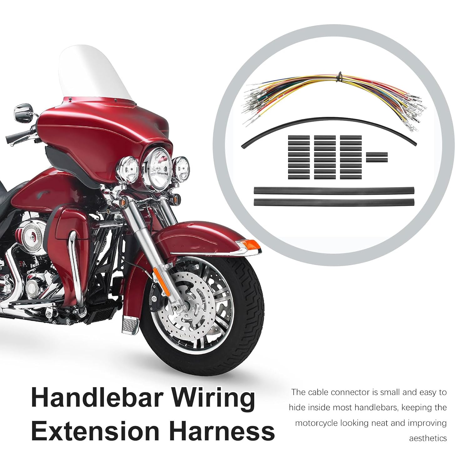 10 Inch 12 Inch Handlebar Wiring Extension Harness, CAN-Bus Cable Throttle Wire Kit, CAN-Bus Wire Harness Replacement for Harley Tourng Street Glide FLHX