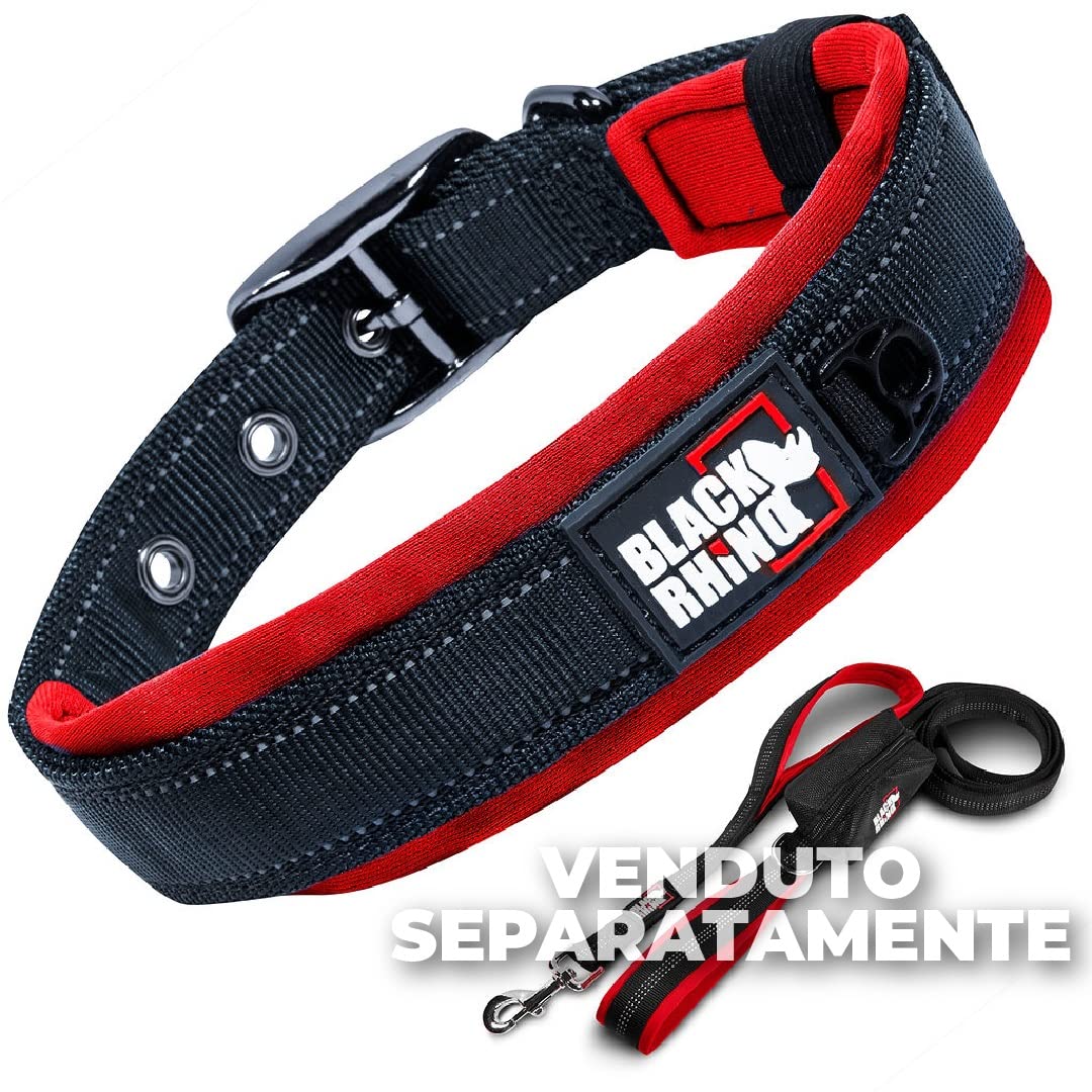 Black Rhino il collare comfort (xlarge, rosso/nero)