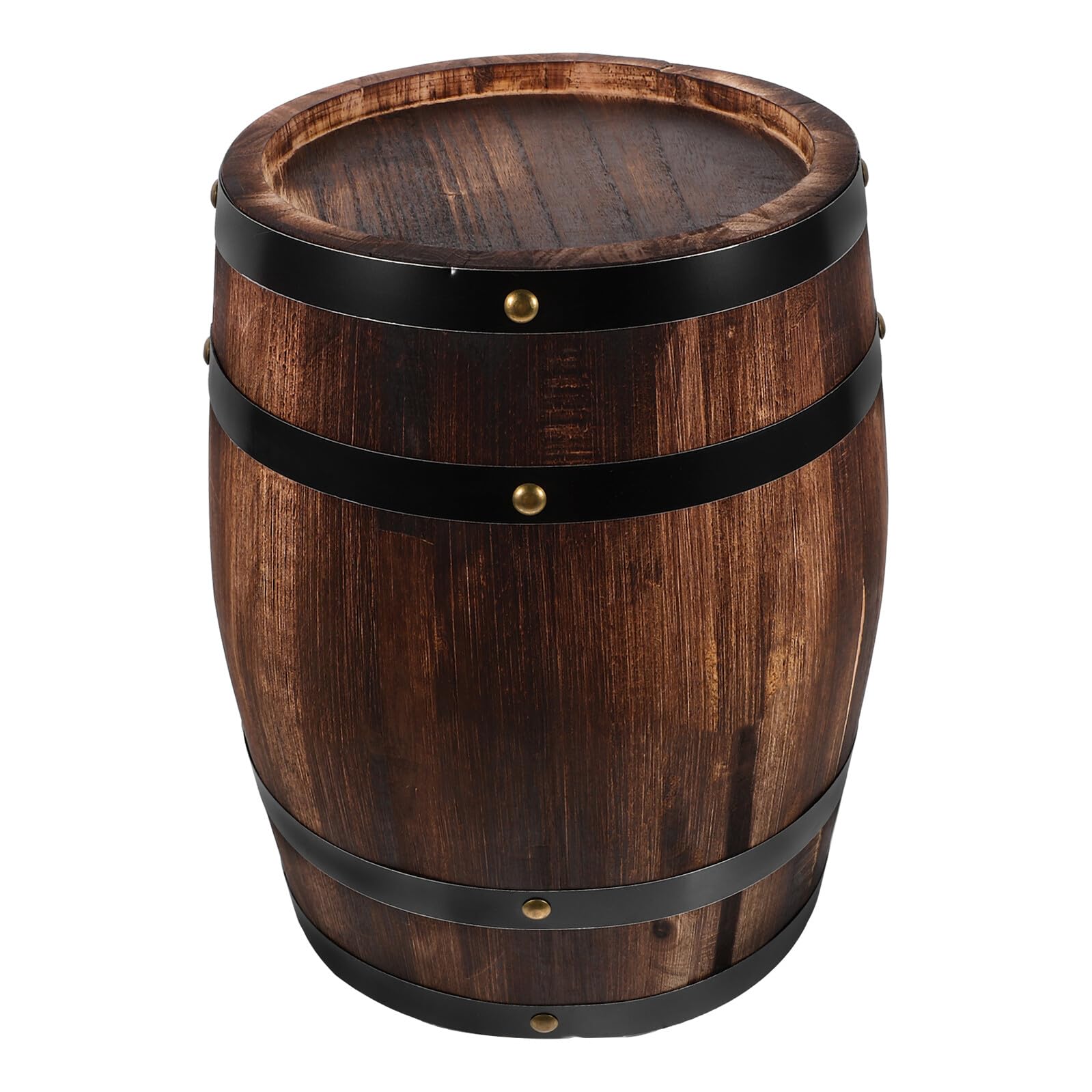 Fût artisanal en bois d'acacia 27 cm un tonneau de décoration haut de gamme