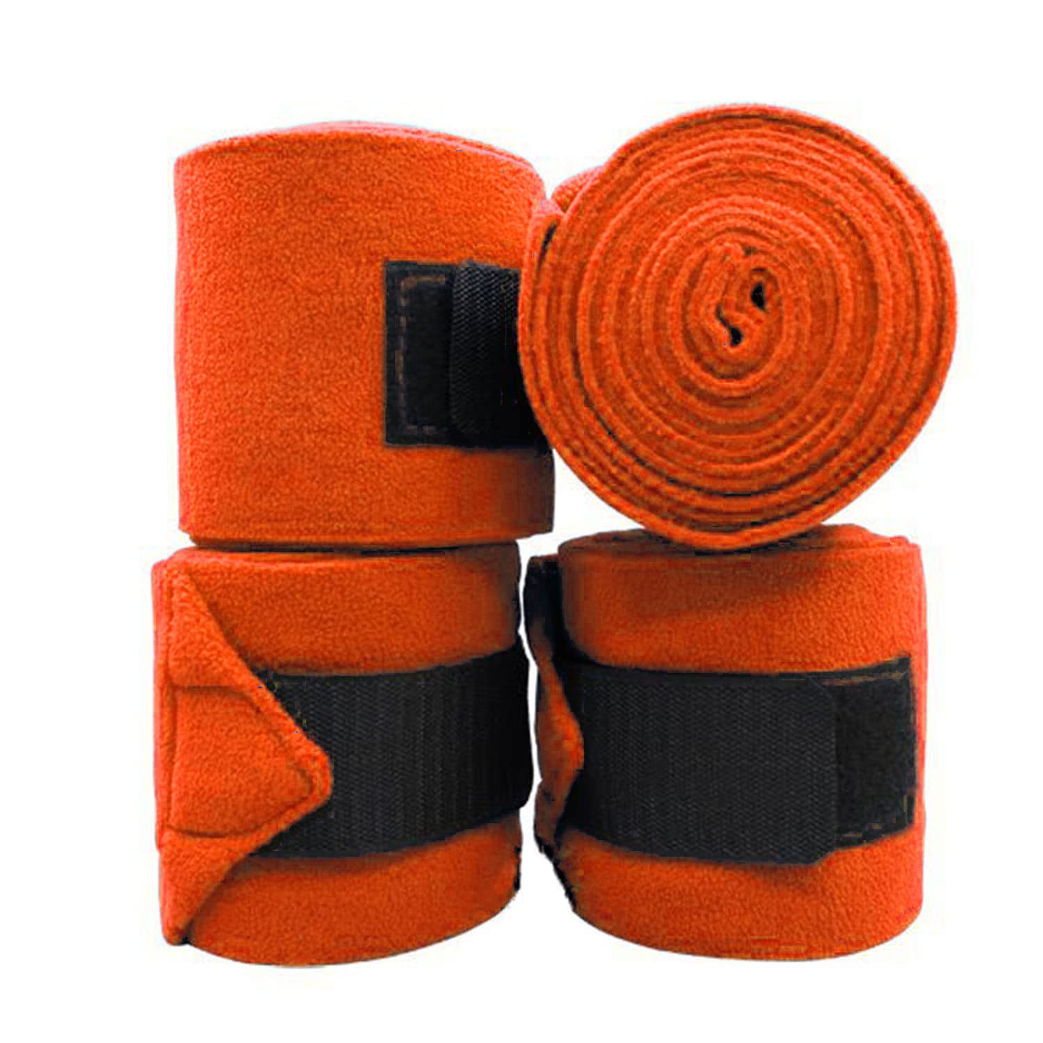 Bandages en polaire douce pour cheval orange soutien des tendons
