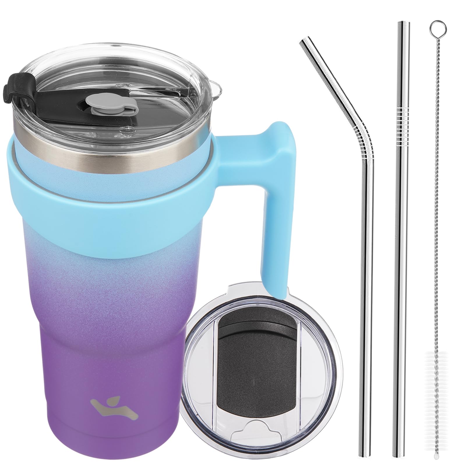 Konokyo 20 oz Tumbler with Handle and Straw, Insulated Travel Mug