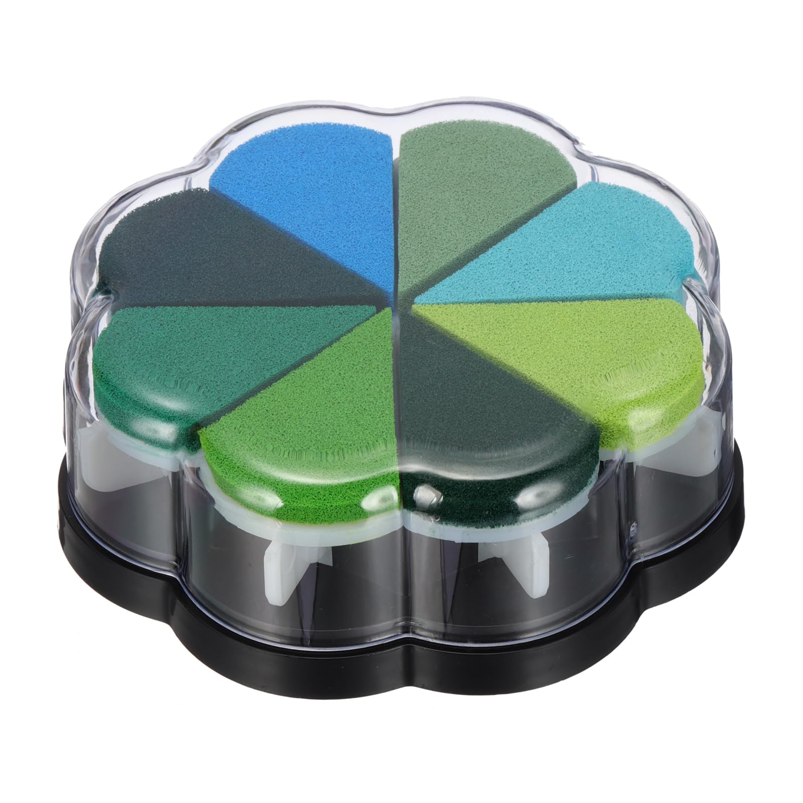 PATIKIL Craft Ink Pad, Petal Shape Rainbow Finger Stamp Ink Pads Rubber DIY Washable Pigment for Stamping Card Making Scrapbooking Painting, Mixed Green