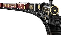 TEMI Electric Steam Train Set for Kids 3-12: Realistic Smoke, Lights, Sounds, Rechargeable Locomotive w/ Tracks & Carriages