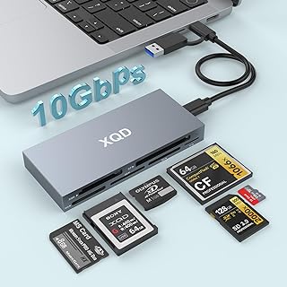 8 in 1 XQD Card Reader, 10Gbps Multi XQD Reader for Sony G/M Series, Lexar 2933x/1400x USB Mark XQD Card/CF/XD/MS/TF/SD Re... Price In India