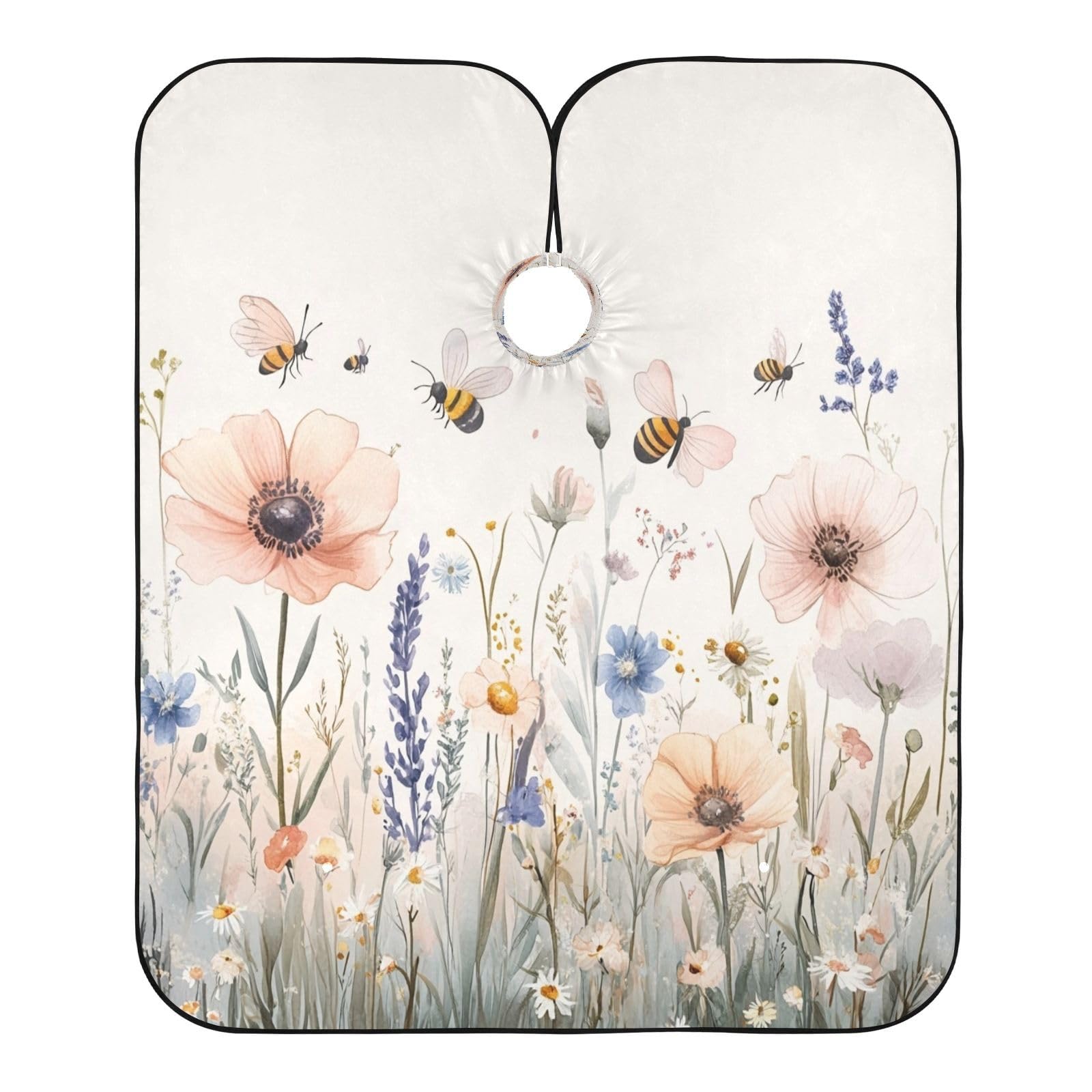 Kigai Wildflowers Hair Cutting Cape for Men & Women Waterproof Barber Cape Professional Hairdressing Salon Styling Apron with Adjustable Closure Snap