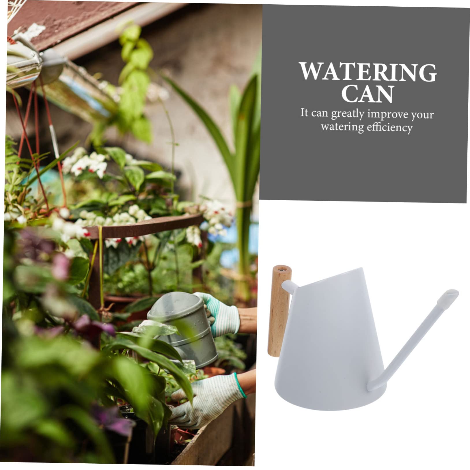 ORFOFE Arrosoir Acier Inoxydable avec Poignée Bois pour Plantes Intérieur Et Extérieur Outil Précis Et Élégant pour Fleurs Et Succulentes