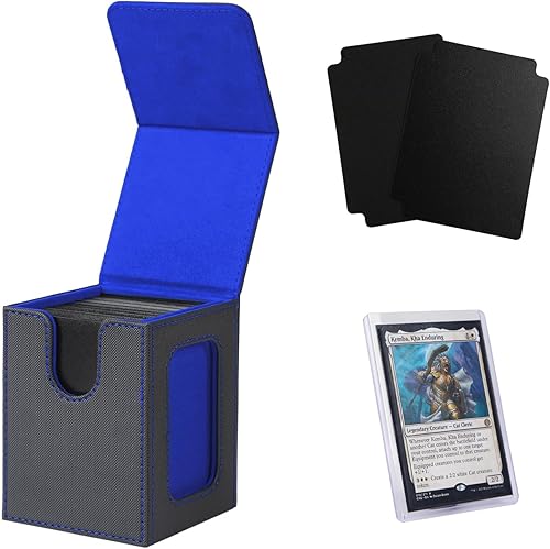 Venssu MTG Caja de cubierta para pantalla Commander, caja de cartas para 100 tarjetas de doble funda, caja de almacenamiento de tarjetas TCG con 2