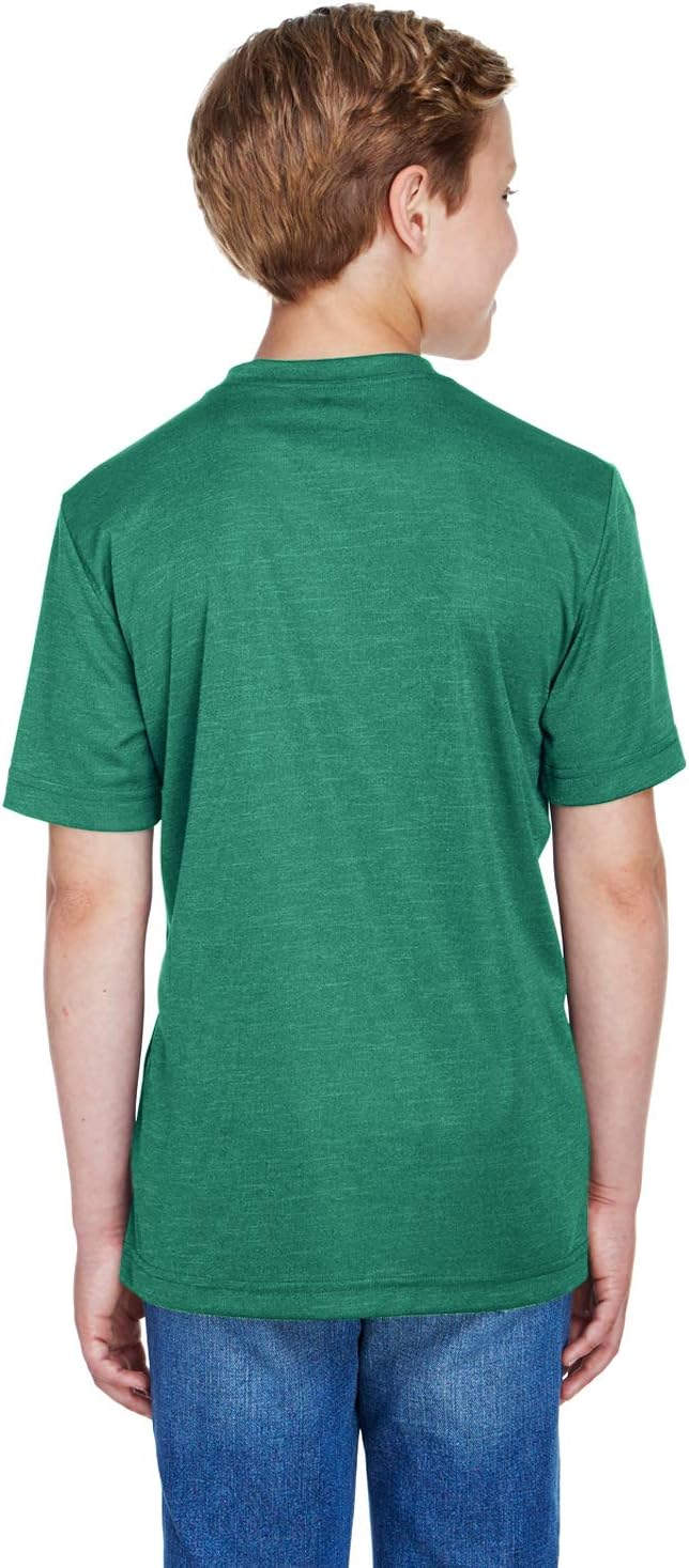 Team 365 Youth Sonic Heather Performance T-Shirt L SP FOREST HTHR - Image 4